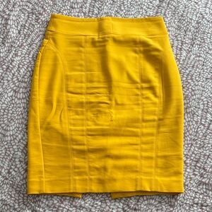 Express Bold Yellow Pencil Skirt